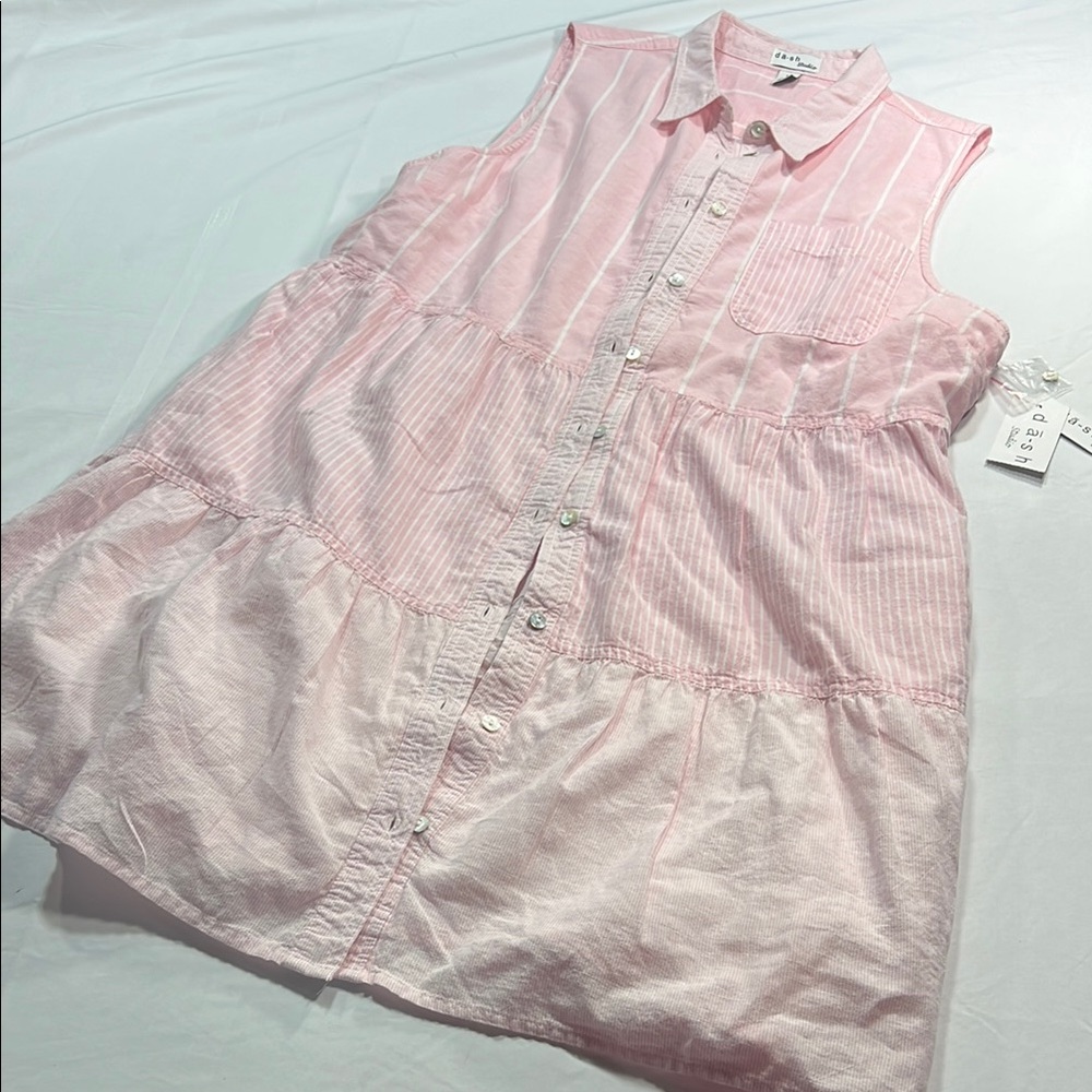 Dash studio NWT pink cotton dress size L